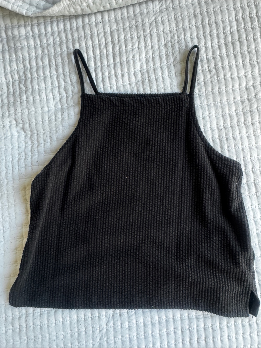 Madewell Black Ribbed Crop Tank